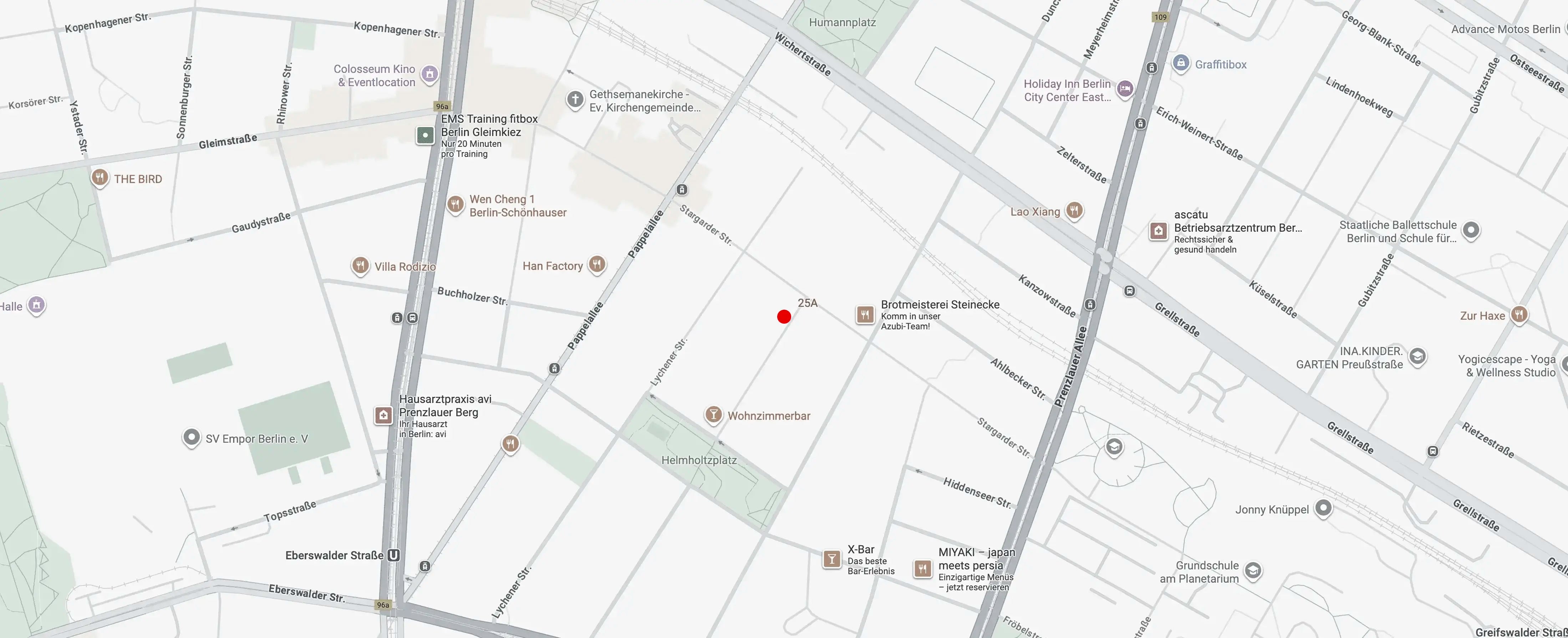 Map showing our location